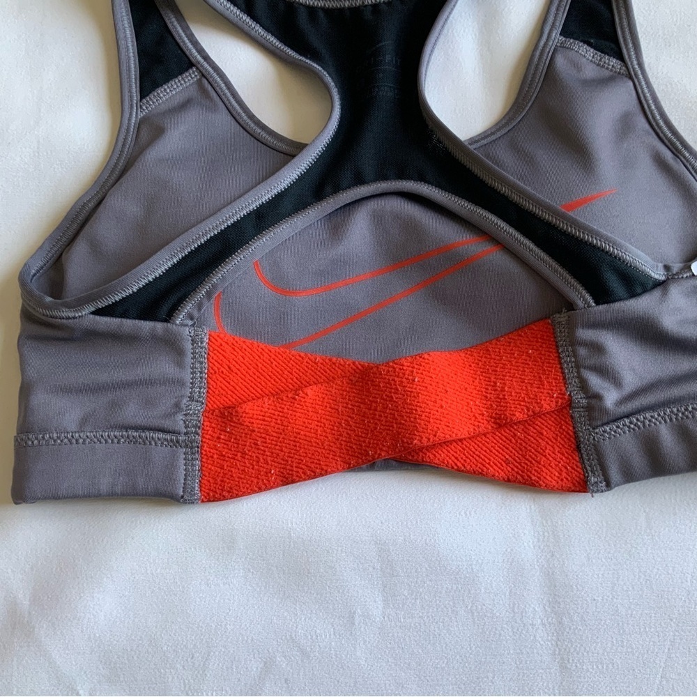Nike Women's gray and red Sports Bra - Picture 4 of 5
